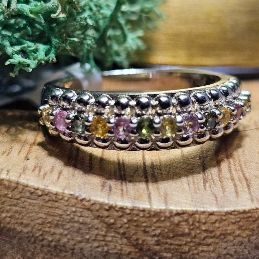 Multi colored Tourmaline ring